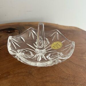 Vintage Princess House Crystal Ring Holder Jewelry Dish - Made in Germany